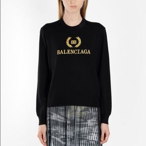 AUTHENTIC W/ Tags Sold Out Dressy *Balenciaga* Black and Gold Long Sleeve Top !